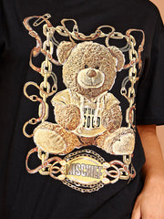 Unheil Teddy Grafik gedrucktes T-Shirt