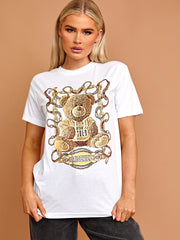 Unheil Teddy Grafik gedrucktes T-Shirt