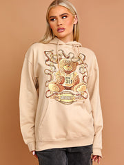 Mischief Teddy Graphic Print Hoodie