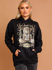 Mischief Teddy Graphic Print Hoodie