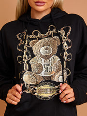 Mischief Teddy Graphic Print Hoodie