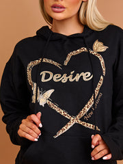 Desire Heart Graphic Print Hoodie