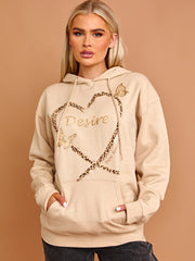 Desire Heart Graphic Print Hoodie