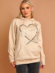 Desire Heart Graphic Print Hoodie