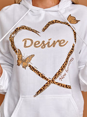 Desire Heart Graphic Print Hoodie