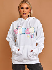 Chic casual club grafische print hoodie