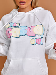 Chic casual club grafische print hoodie