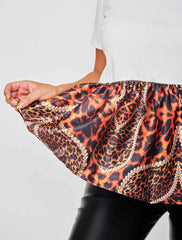Leopardenperlendruhe Frill Saum Top