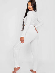 Rundted Crop Top & Legging Rippes Co-ordte