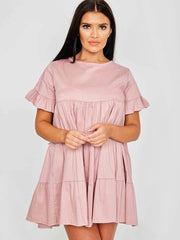 Frill Detail Tiered Smock Dress