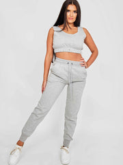 Naaddetail fleece jogger