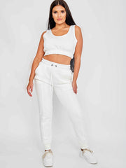 Naaddetail fleece jogger