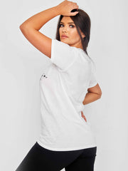 Luipaard lip grafisch bedrukt t-shirt