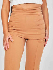 Pleated Panel High Waist Trouser