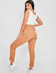 Pleated Panel High Waist Trouser