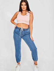 Oversized denim joggers