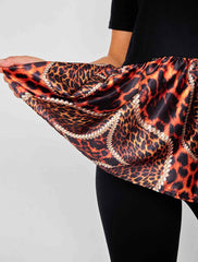 Leopardenperlendruhe Frill Saum Top