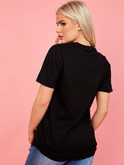 Lipstick J'adore Graphic Glitter Detail T-Shirt