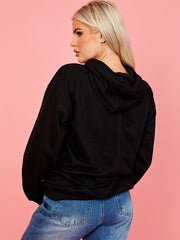 Schattige teddy grafische print hoodie