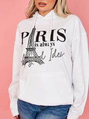 Paris Grafikdruck Hoodie