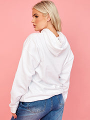 Schattige teddy grafische print hoodie