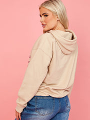 Schattige teddy grafische print hoodie