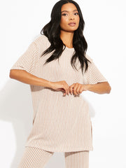 Woven Ribbed Oversized Top & Trouser Co-ord