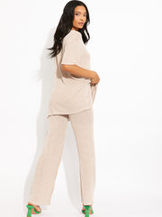 Woven Ribbed Oversized Top & Trouser Co-ord