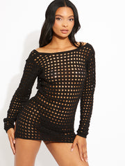 Fishnet Knitted Mini Dress