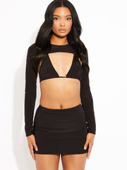3 Piece Crop Tops & Skirt Slinky Co-ord
