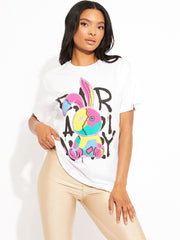 Stitched Rabbit Graphic T-Shirt