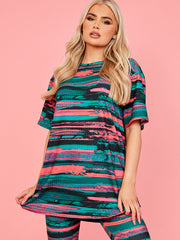 Space Dye Swirl Oversized Top & Flare Trouser Co-ord