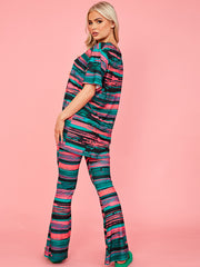 Space Dye Swirl Oversized Top & Flare Trouser Co-ord
