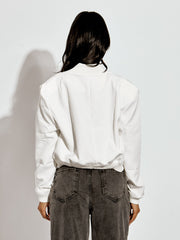 Satin Finish Cropped Bomber Jacket