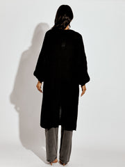 Mid Length Balloon Sleeve Knitted Cardigan