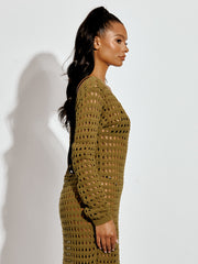 Fishnet Knitted Mini Dress