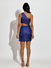 Cut Out Detail Sequin Dress