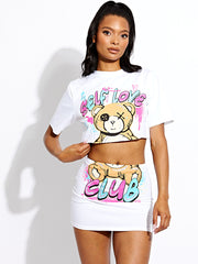 Top de recorte gráfico de Teddy Brown Coordina