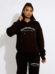 Geborduurd voorbij dromen met capuche fleece coöperatie