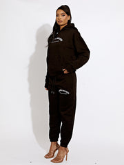 Geborduurd voorbij dromen met capuche fleece coöperatie