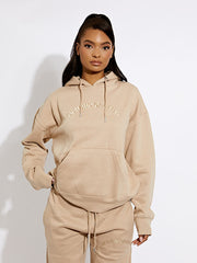 Geborduurd voorbij dromen met capuche fleece coöperatie