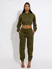 Cropped Hoodie & Jogger Fleece Co-ord