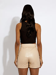 Faux Leather Skort With Matching Belt