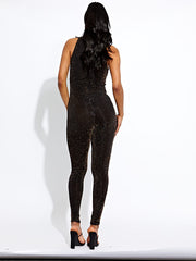 Horseshoe Buckle Detail Lurex Jumpsuit