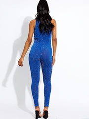 Horseshoe Buckle Detail Lurex Jumpsuit