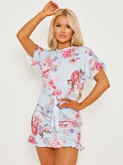 Floral Print Self Tie Dress