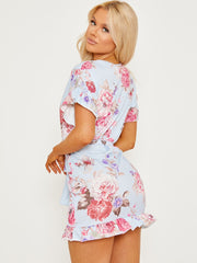 Floral Print Self Tie Dress
