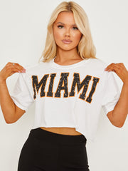 Miami Print Oversized Crop Top