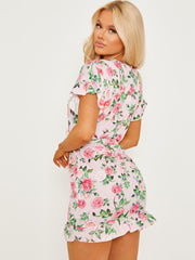 Floral Print Self Tie Dress