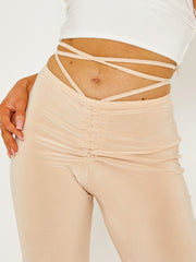 Slinky ruches taillet taille wide been broek